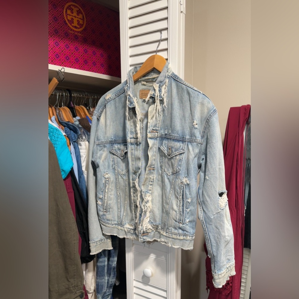 Denim & Supply Ralph Lauren Light Blue Distressed Jacket